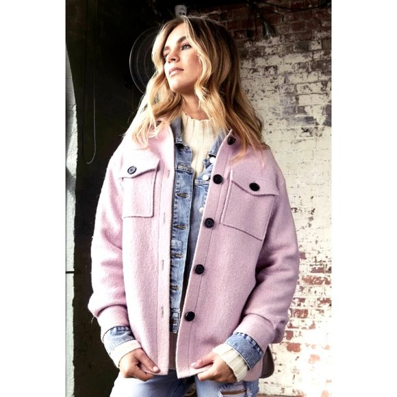 DECJUBA Jackets & Blazers - Decjuba Large 12 14 Jacket Mauve RRP $169 Mia Shacket Winter